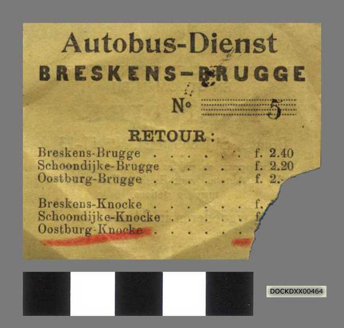 Ticket: Autobus-Dienst - Breskens-Brugge