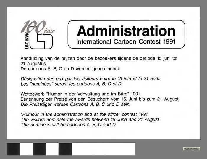 Administration International Cartoon Contest 1991