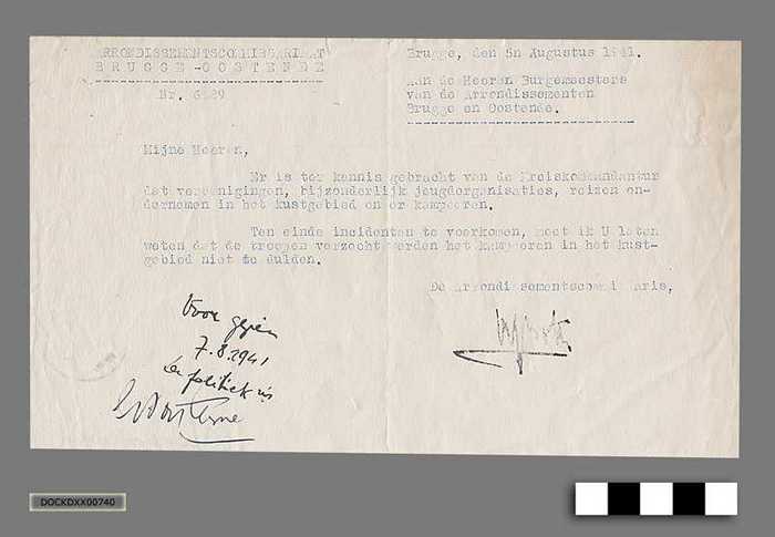 Oorlogscorrespondentie tussen Gemeentebestuur Knokke-aan-zee en Duitse bezetter anno 1941 - Kamperen in het kustgebied is verboden