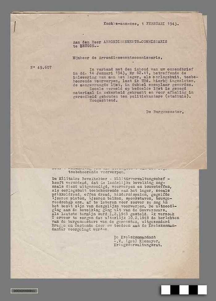 Oorlogscorrespondentie anno 1943 - Oorlogsbuit dient ingeleverd te worden