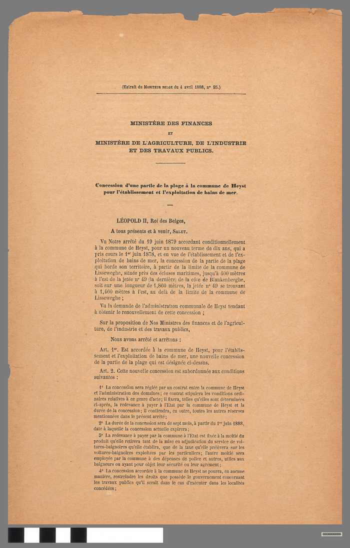 Reglement stranduitbating - Heyst - 1888