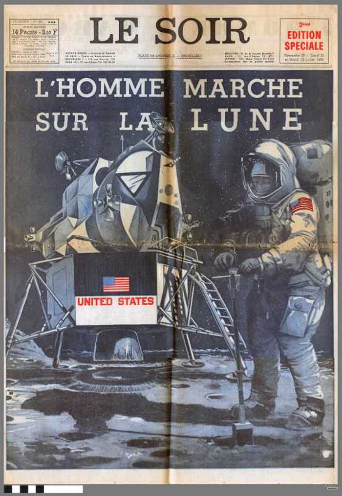 Le Soir- LHomme marche sur la lune