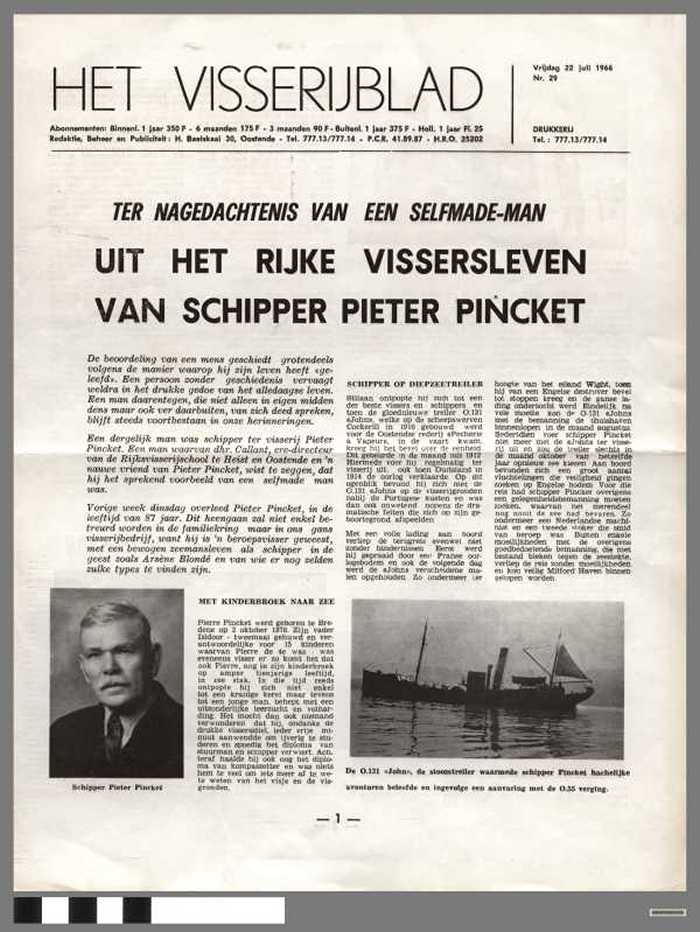 Uit het rijke vissersleven van schipper Pieter Pincket