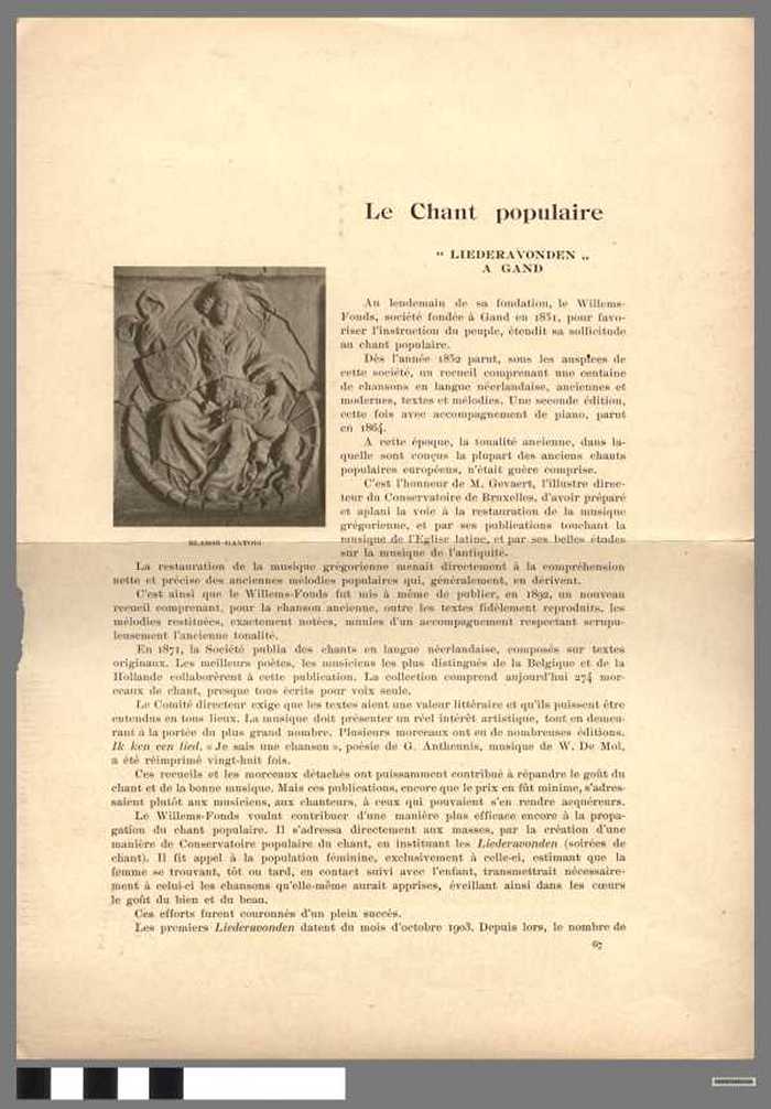 Le Chant populaire - Liederavonden à Gand