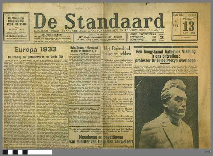 DE STANDAARD, jaargang 16, 13/10/1933