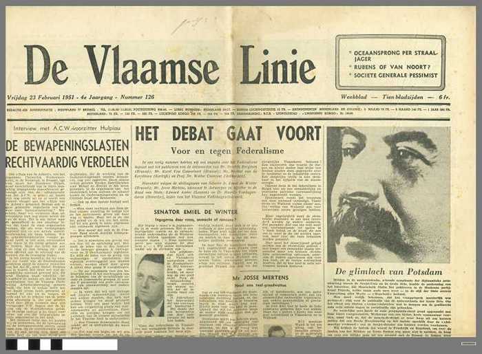 DE VLAAMSE LINIE, jaargang 4, nummer 126, 23/02/1951