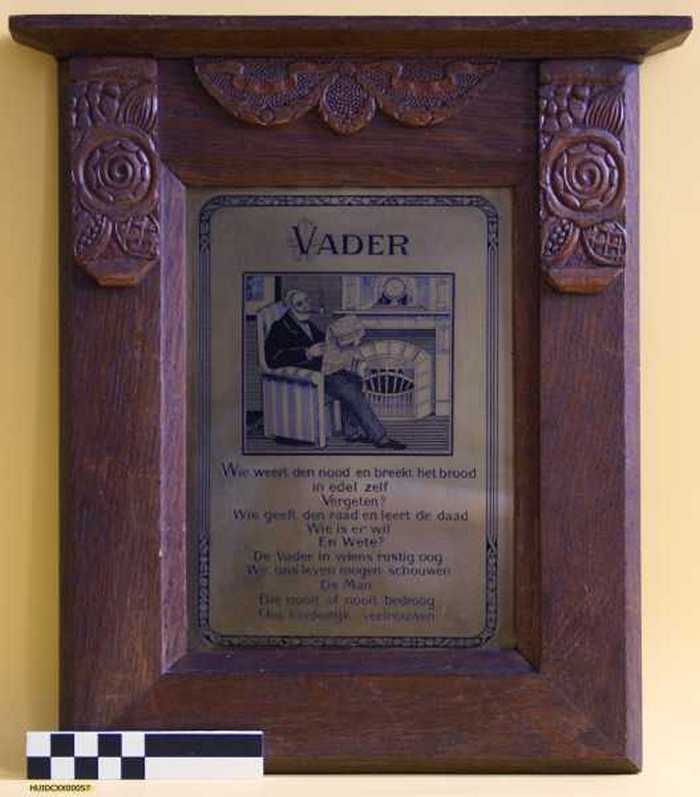 Houten sierkader met spreuk `Vader