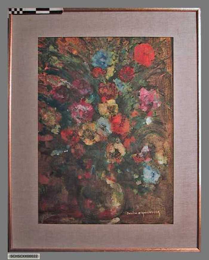 Vaas met bloemen.