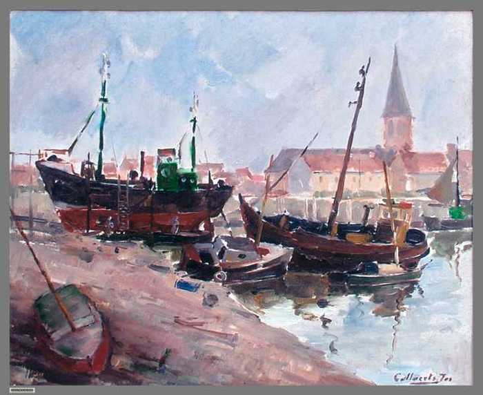 Zeebrugge met kerk