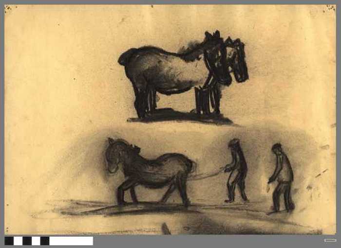 Studie van paarden.
