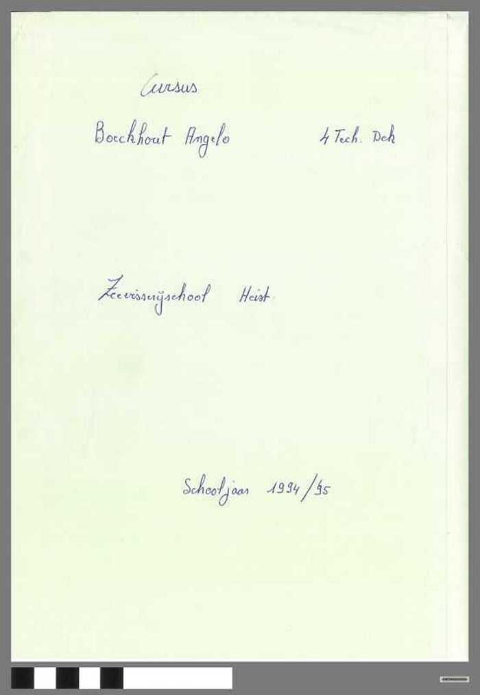 Cursus van Boeckhout Angelo - Zeevisserijschool Heist - 4 Tech. Dek - Schooljaar 1994/1995