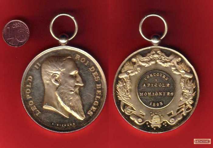 Wedstrijdmedaille Bijenverenigingen - Momignies - 1893