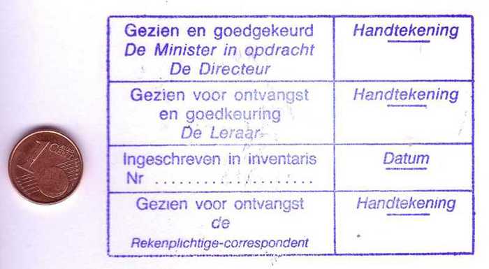 Gezien en goedgekeurd. De Minister in opdracht De Directeur HANDTEKENING Gezien voor ontvangst en goedkeuring De leraar. HANDTEKENING Ingeschreven in