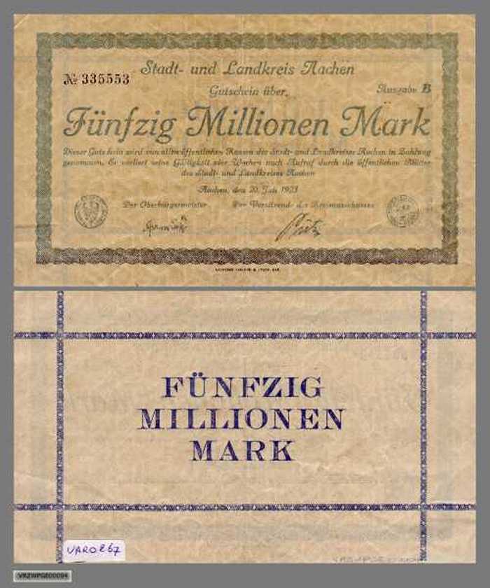 Fünfzig Millionen Mark (Aachen - Duitsland)
