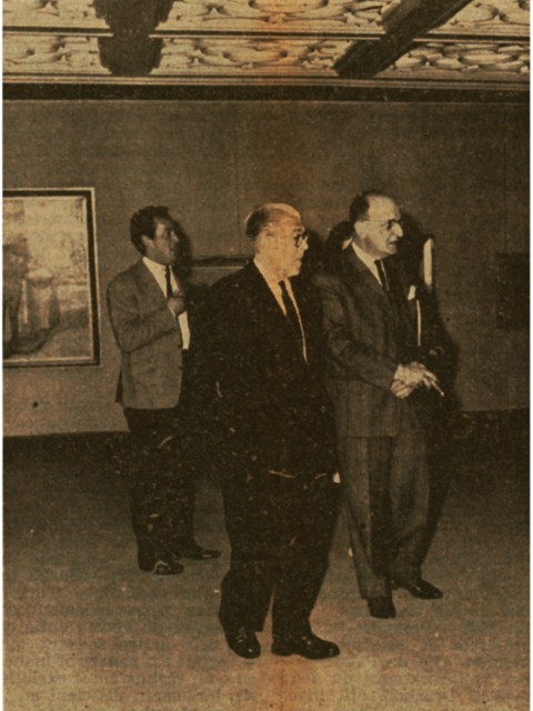 Eerst Minister Lefevre samen met René Magritte in 1962 Minister-Lefevre-Magritte-1962